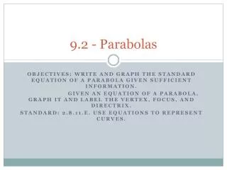 9.2 - Parabolas