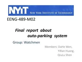 EENG-489-M02 Final report about auto-parking system