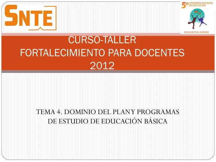curso taller fortalecimiento para docentes 2012