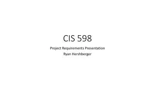 CIS 598