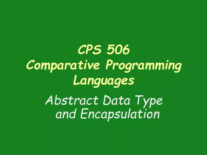 cps 506 comparative programming languages