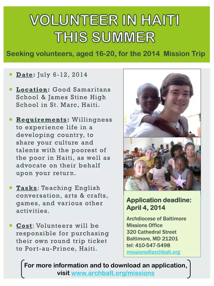 volunteer in haiti this summer