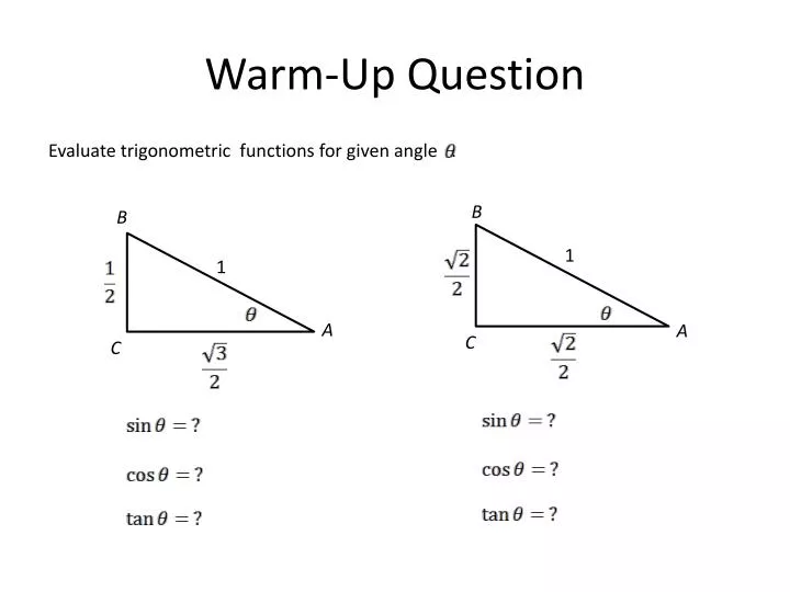 warm up question