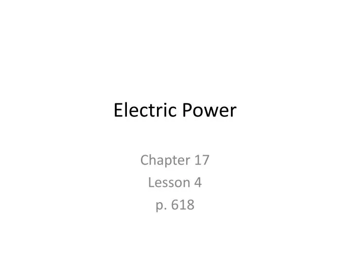 electric power