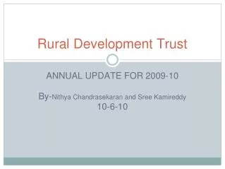 Rural Development Trust