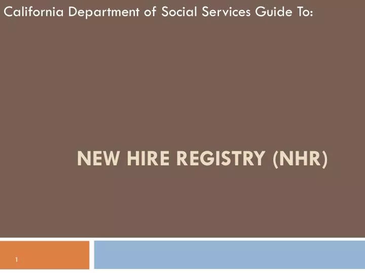 new hire registry nhr