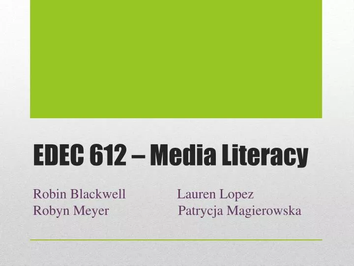 edec 612 media literacy