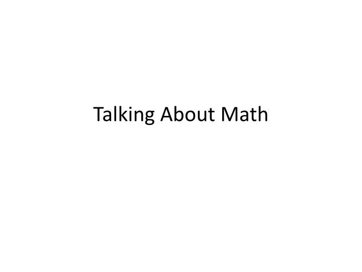 talking about math