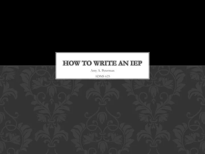 how to write an iep