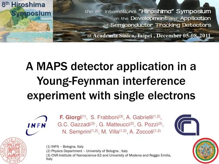a maps detector application in a young feynman interference experiment with single electrons