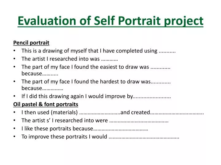 evaluation of self portrait project