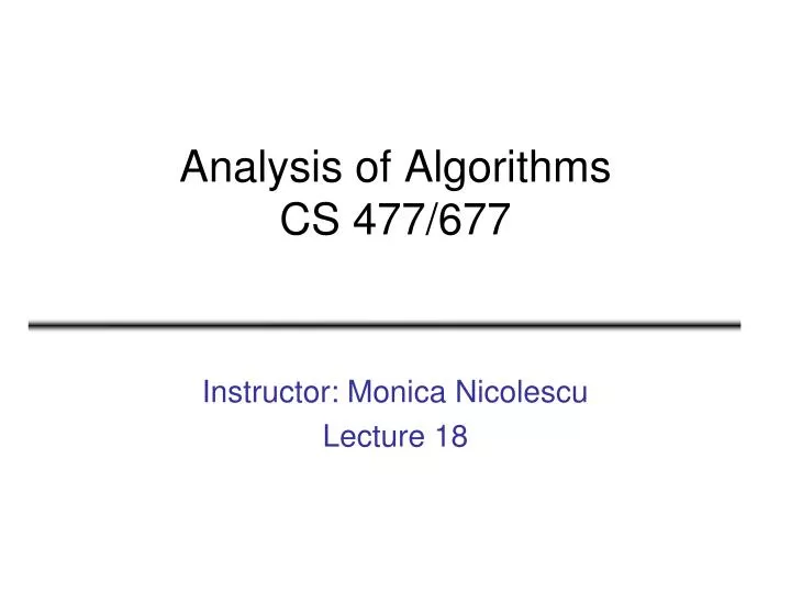 analysis of algorithms cs 477 677