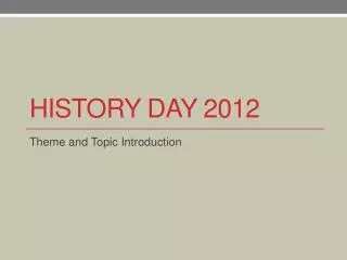 History Day 2012