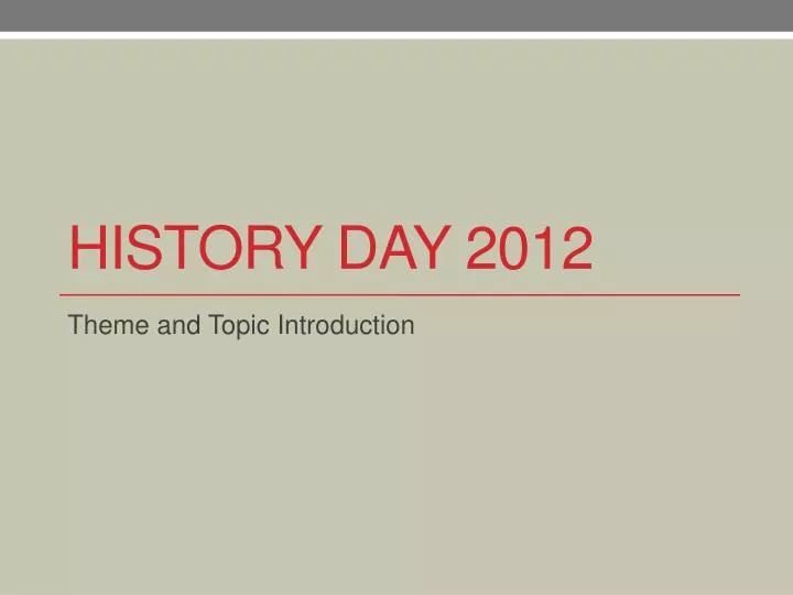 history day 2012