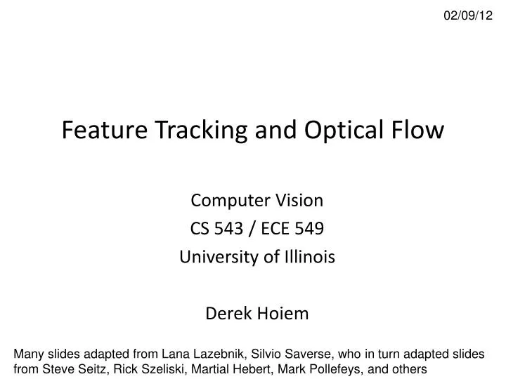 feature tracking and optical flow