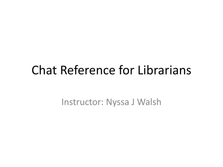 chat reference for librarians