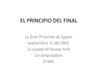 el principio del final