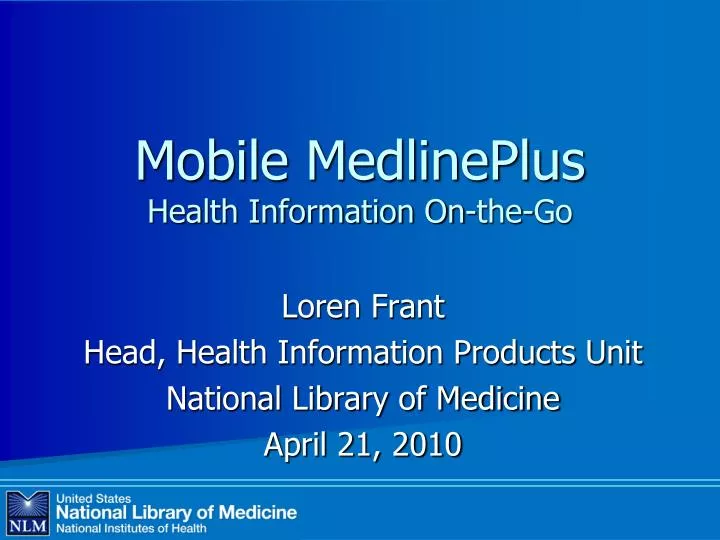 mobile medlineplus health information on the go