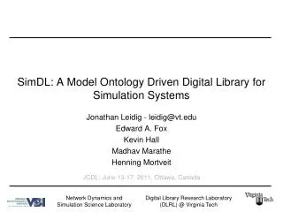 SimDL: A Model Ontology Driven Digital Library for Simulation Systems