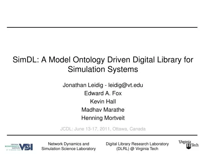 simdl a model ontology driven digital library for simulation systems