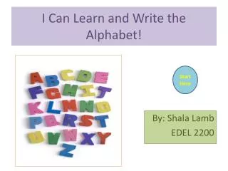 I Can Learn and Write the Alphabet!
