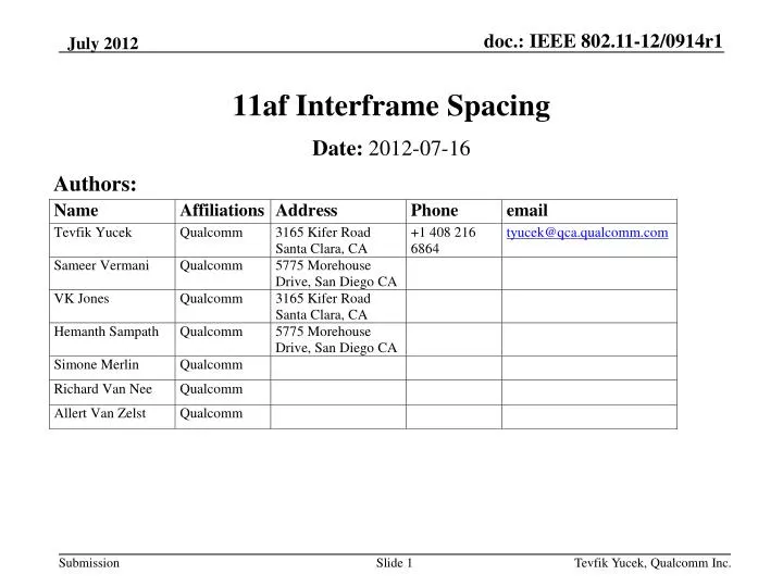 11af interframe spacing