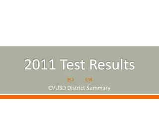 2011 Test Results