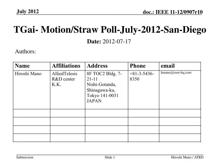 tgai motion straw poll july 2012 san diego