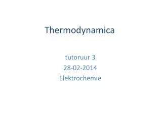 Thermodynamica