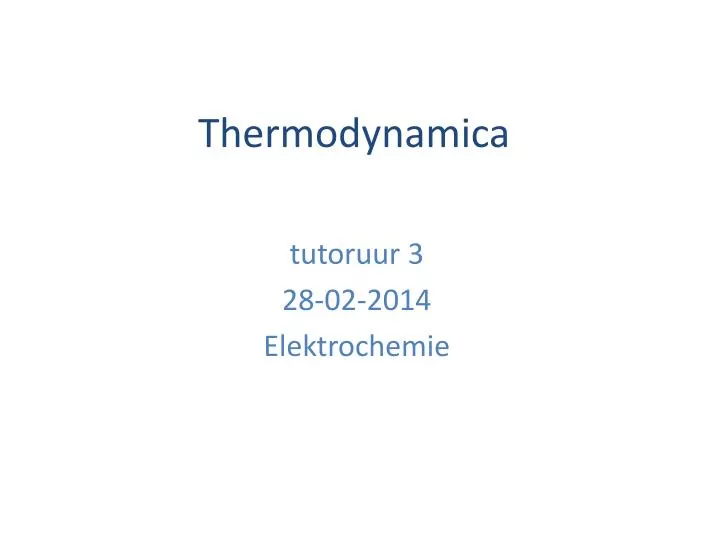 thermodynamica