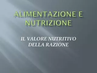 alimentazione e nutrizione
