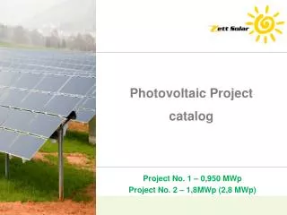 Photovoltaic Project catalog