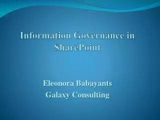 Information Governance in SharePoint
