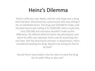 heinz s dilemma