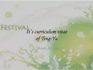 it s curriculum vitae of ting yu