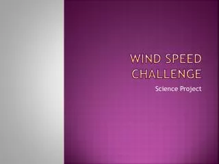 Wind Speed Challenge