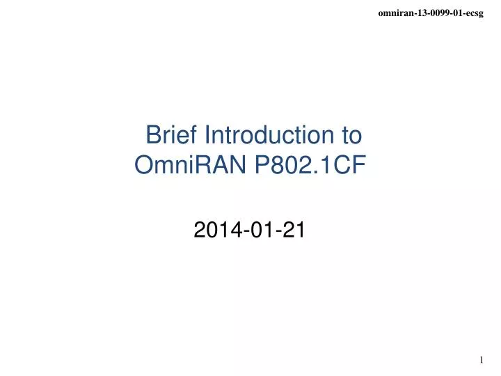 brief introduction to omniran p802 1cf