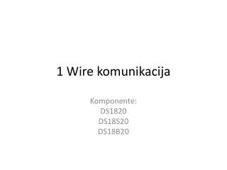 1 wire komunikacija