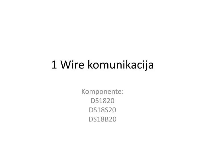 1 wire komunikacija