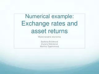 numerical example exchange rates and asset returns