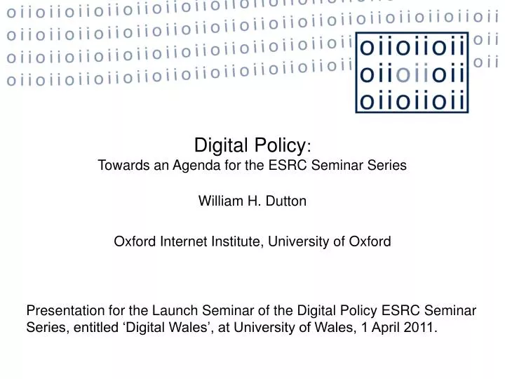 william h dutton oxford internet institute university of oxford