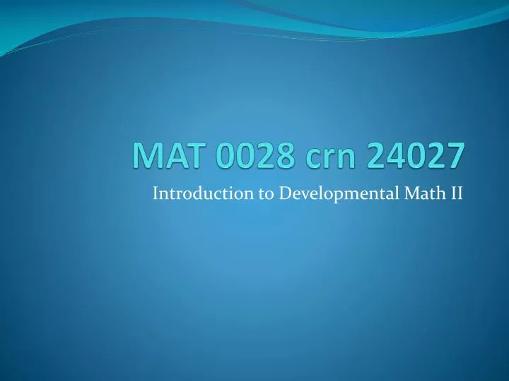 mat 0028 crn 24027