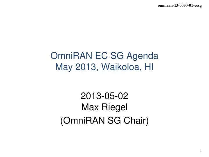 omniran ec sg agenda may 2013 waikoloa hi