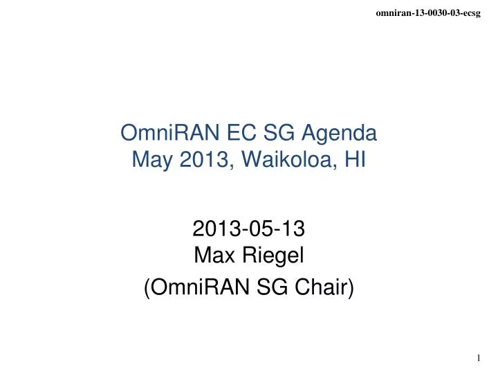 omniran ec sg agenda may 2013 waikoloa hi