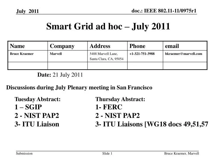 smart grid ad hoc july 2011