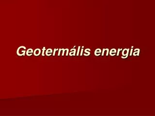 Geotermális energia