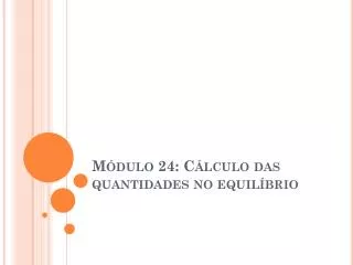 m dulo 24 c lculo das quantidades no equil brio