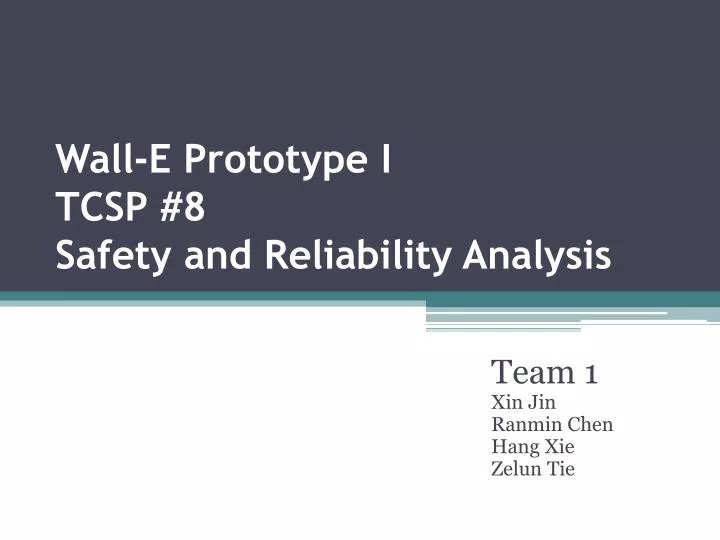 wall e prototype i tcsp 8 safety and reliability analysis