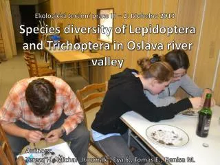 Species diversity of Lepidoptera and Trichoptera in Oslava river valley