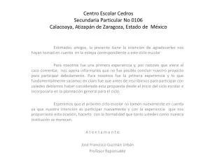 centro escolar cedros secundaria particular no 0106 calacoaya atizap n de zaragoza estado de m xico